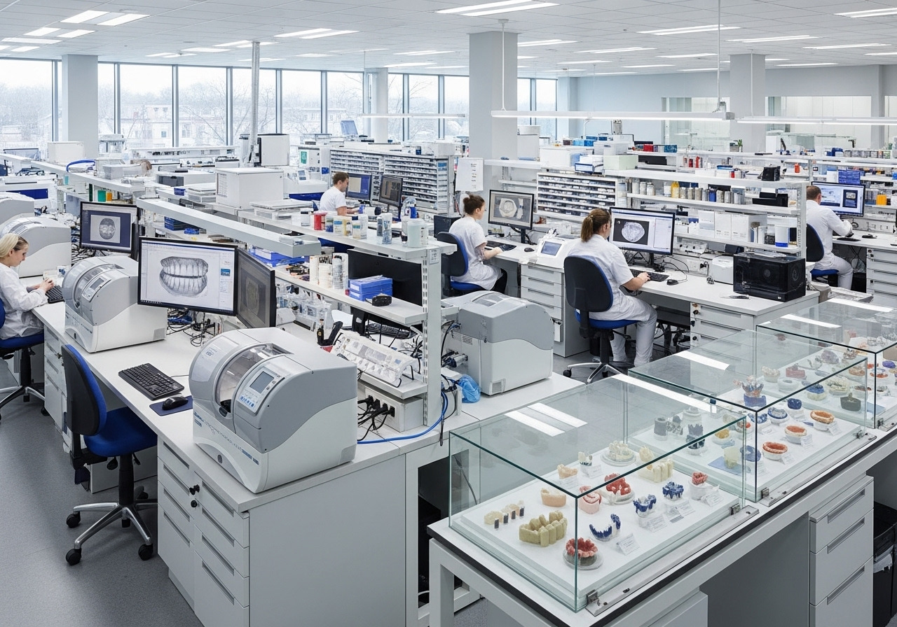 Modern dental laboratory with advanced equipment